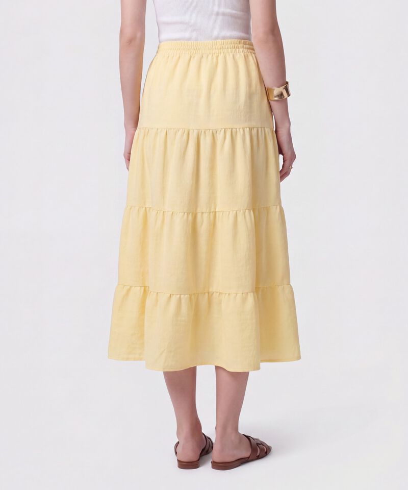 Falda Midi Con Boleros Y Ajuste De Lazo Mujer