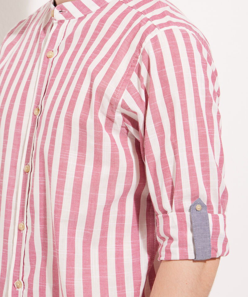Camisa Manga Larga Cuello Mao Preteñido