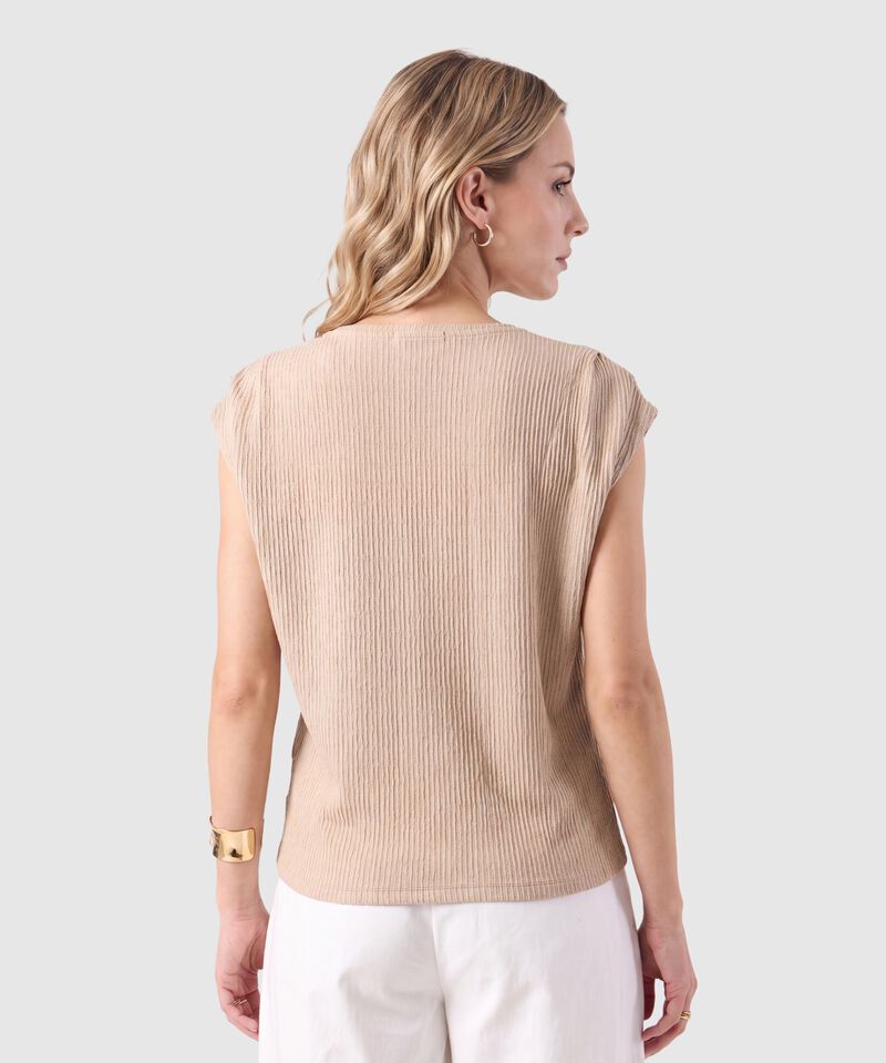 Camiseta Texturizada Manga Corta Para Mujer