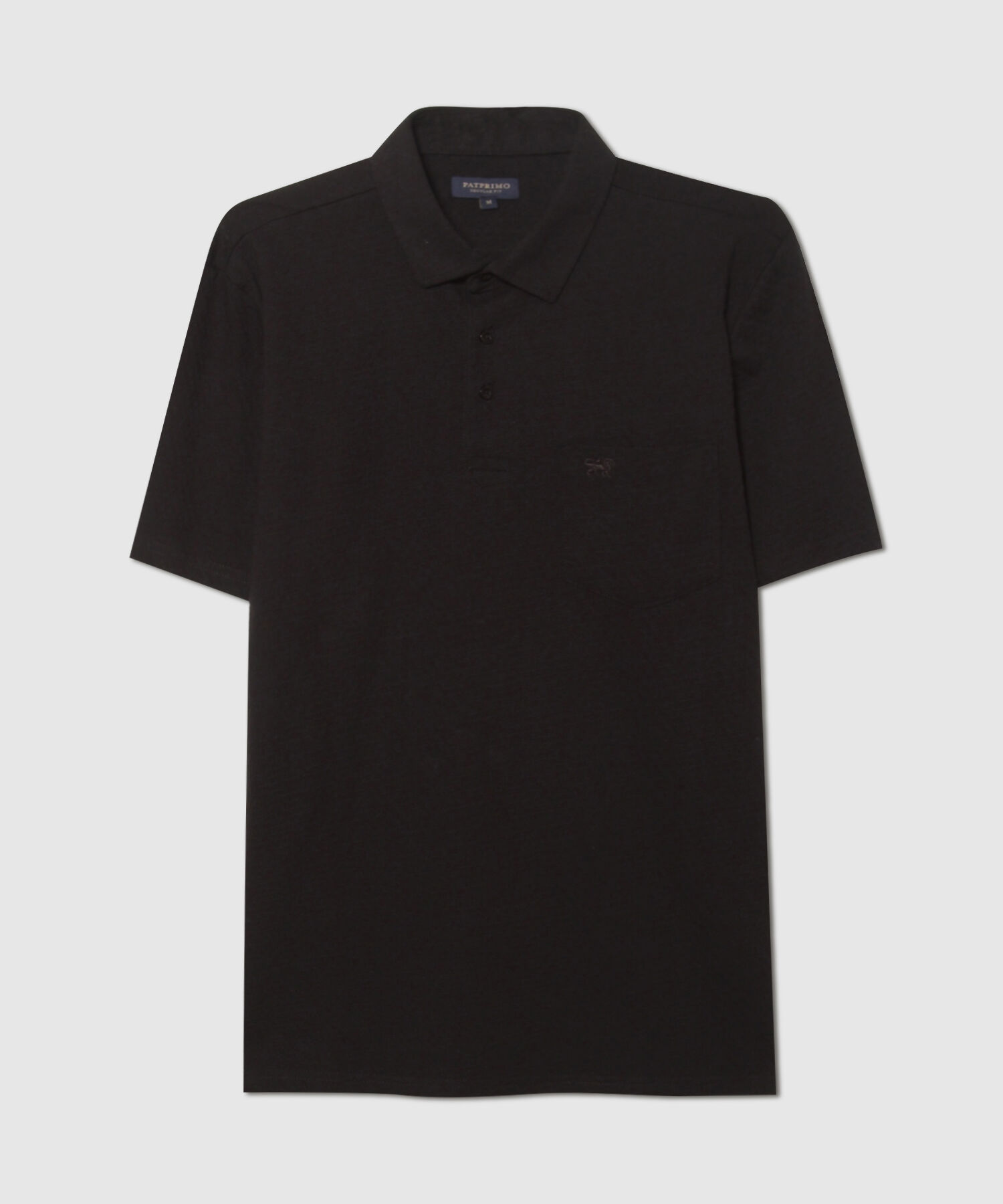 Polo Unicolor Textura Cuello Duro Con Bolsillo Y Silueta Regular Fit, Linea Moda Morocco