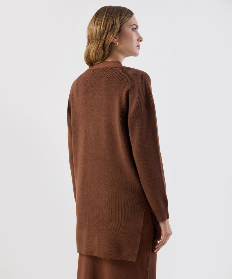 C&aacute;rdigan Mujer Largo Escote V Bolsillos Frontales