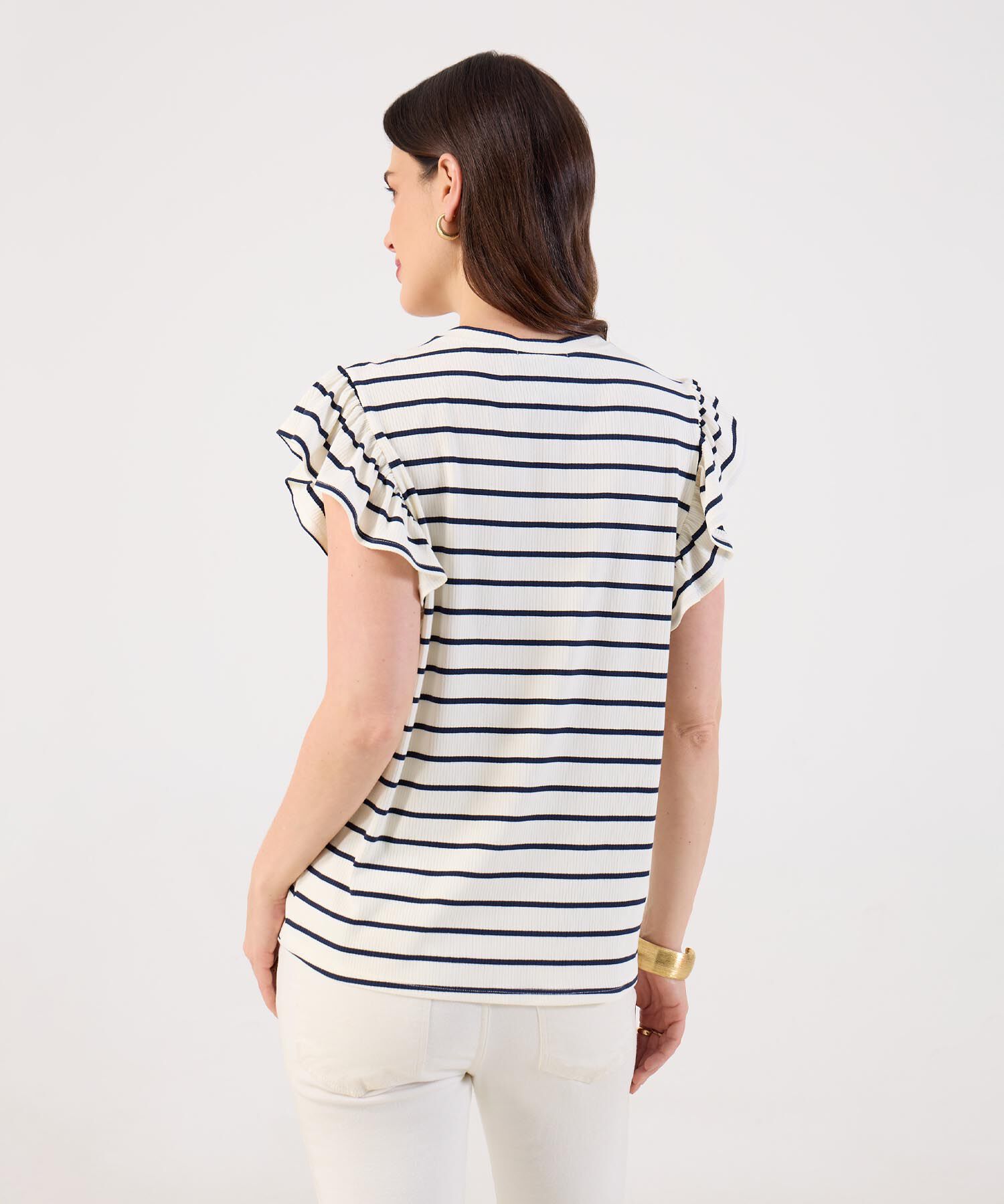 Camiseta Con Boleros En Mangas Para Mujer