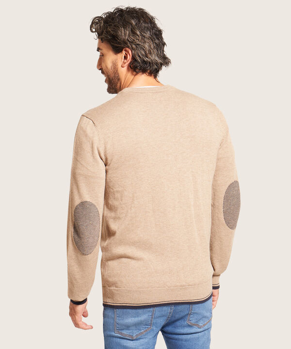 Saco Cuello V Con Coderas Tejidas