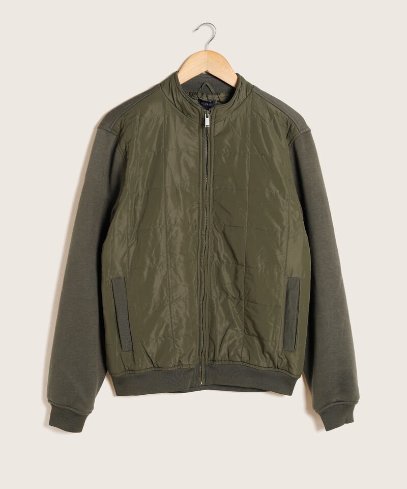 Chaqueta Acolchada De Punto Y Plano