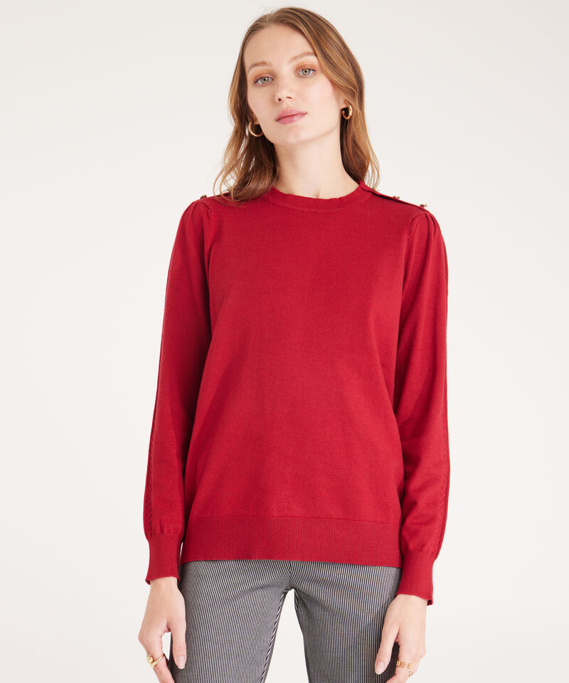 Saco cuello Redondo Con Detalle De Botones En Hombro Manga Larga