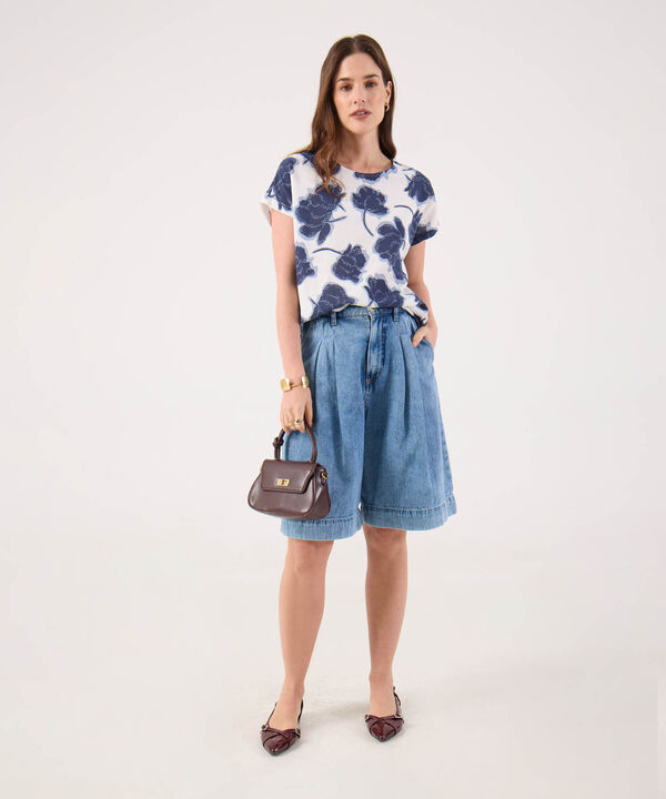 Blusa Estampada, Manga Corta Corrida image number null