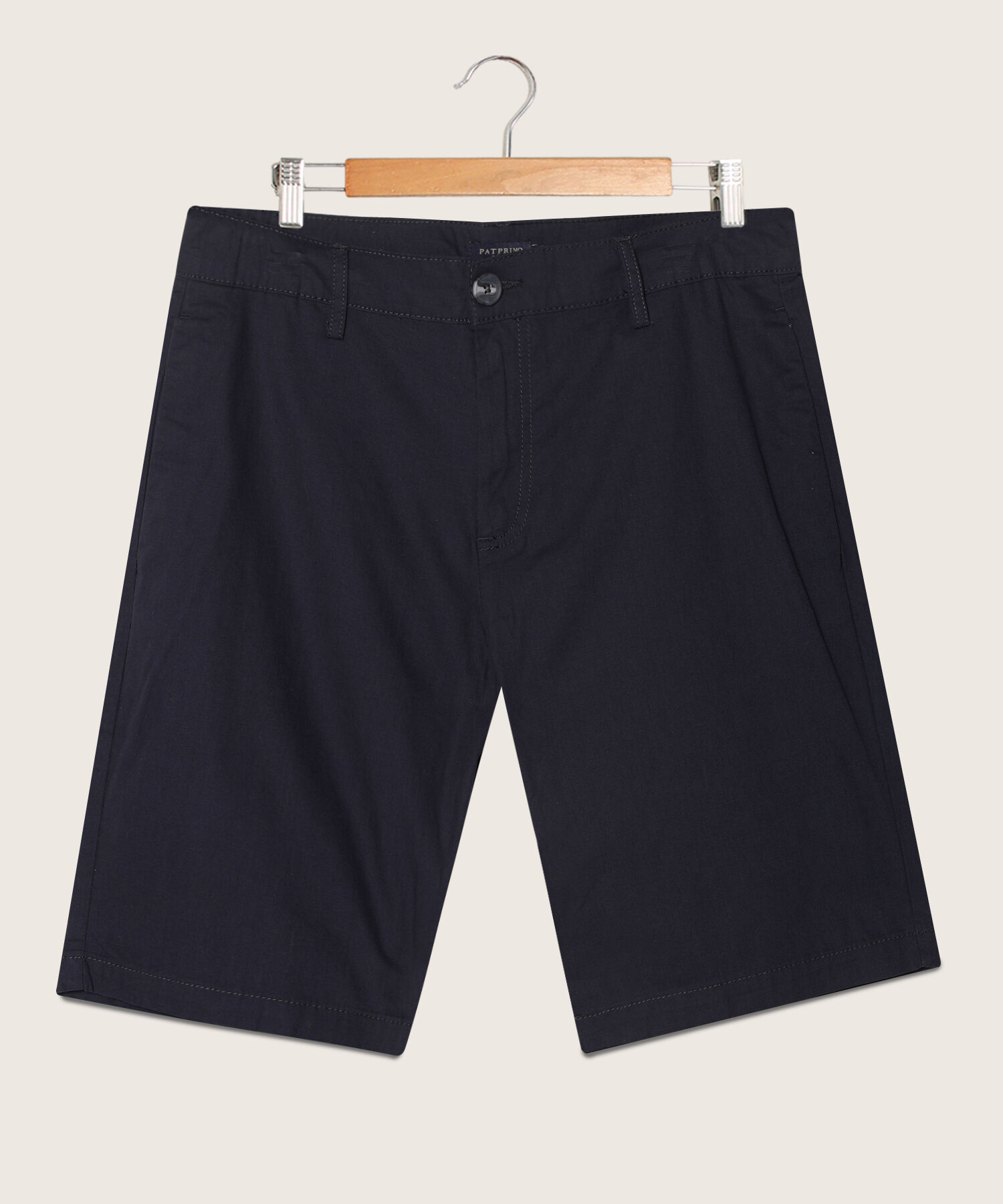 Bermuda Para Hombre Corta Unicolor Con Bolsillo Trasero