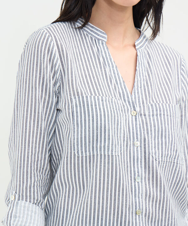 Blusa Estampada en Efecto Lino image number null