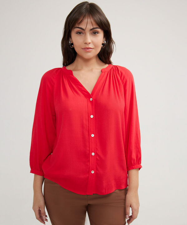 Blusa Manga 3/4 Cuello Neru Unicolor image number null