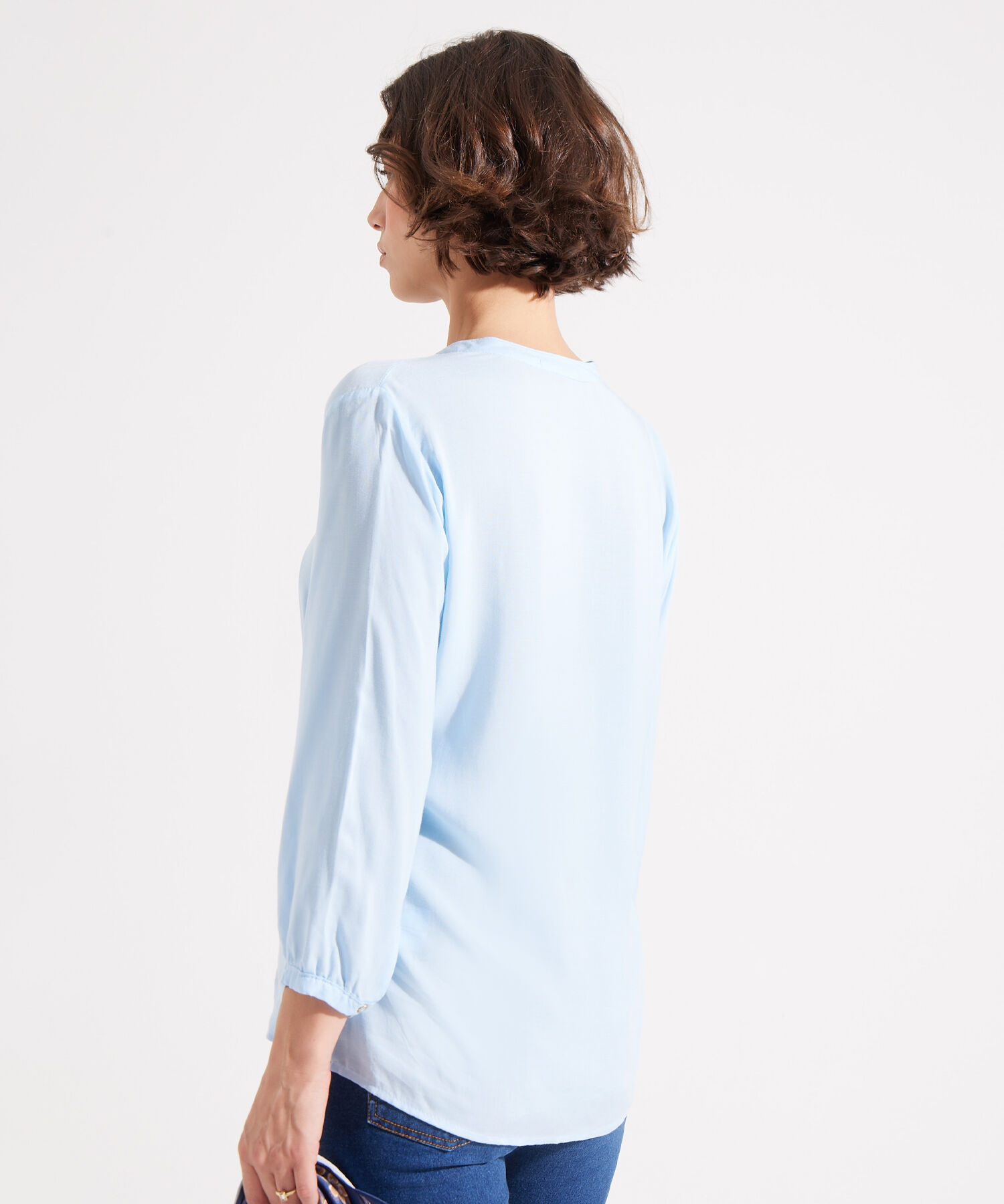 Blusa con Cuello Mao