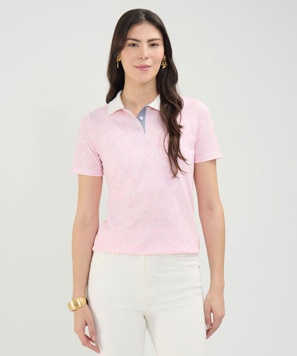 Polo Estampada Manga Corta Con Cuello Tejido Sin Bolsillo image number null