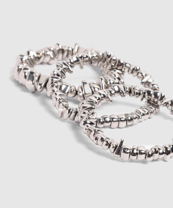 Set De Pulseras Y Tobilleras Con Textura Org&aacute;nica Para Mujer image number null