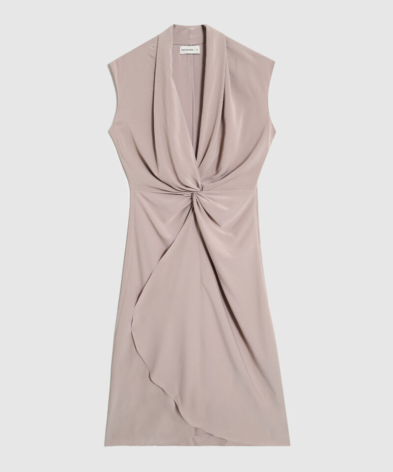 Vestido Midi Cruzado Con Nudo Frontal Para Mujer