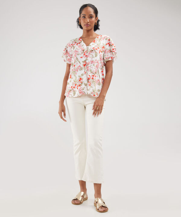 Blusa Estampada Con Mangas Tipo Gola image number null