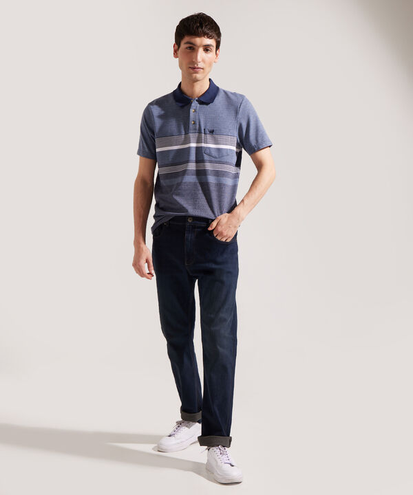 Polo Listador Cuello Tejido