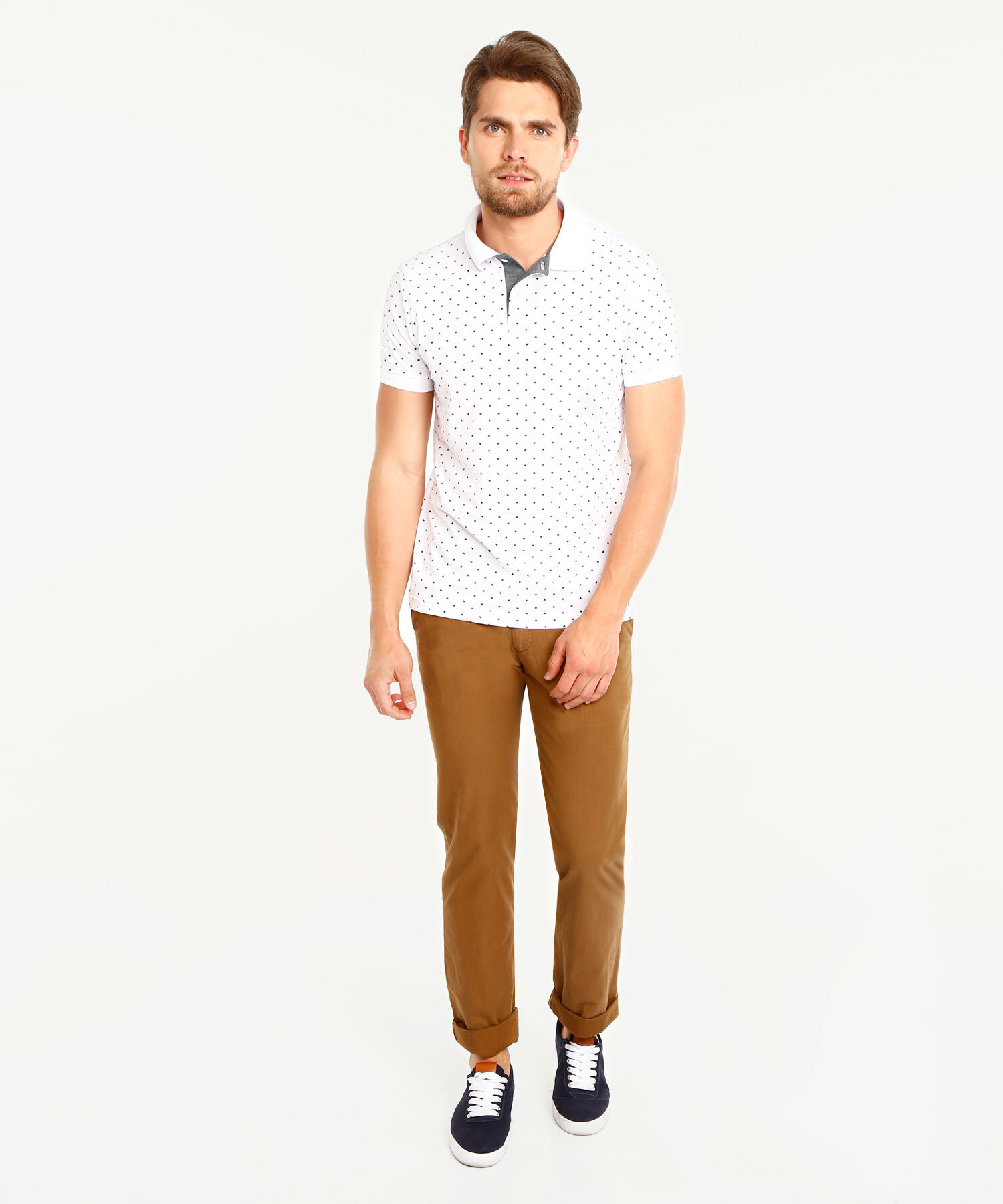Polo Corte Slim Fit Blanco
