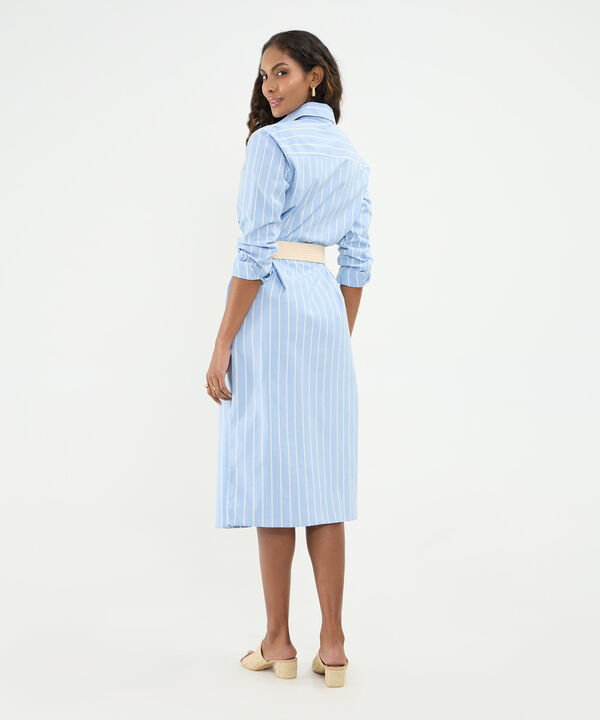 Vestido Camisero Manga Larga Para Mujer