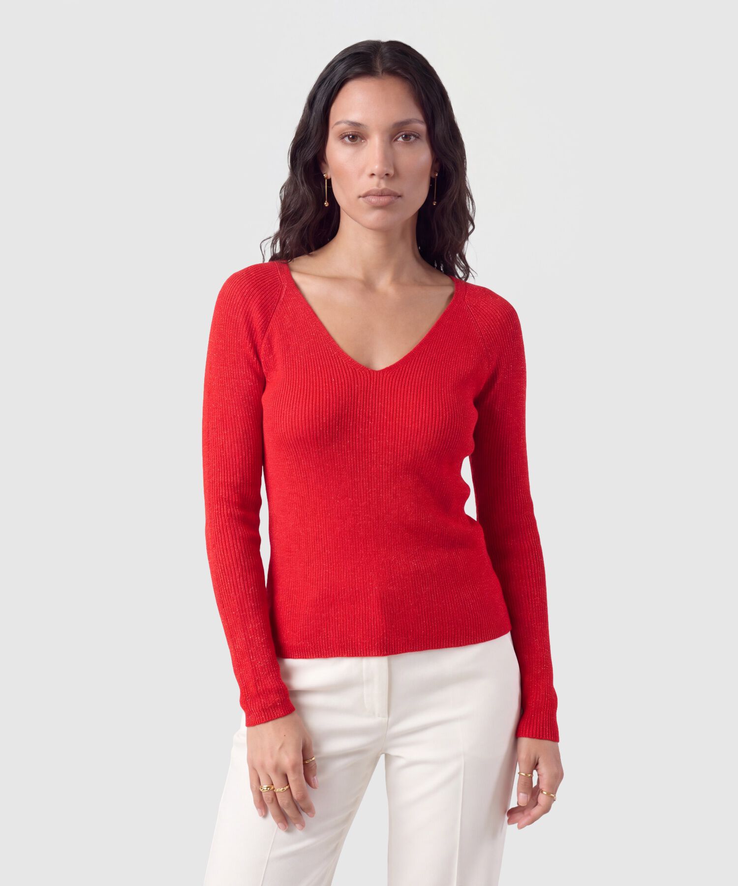 Saco Tejido Escote V Para Mujer