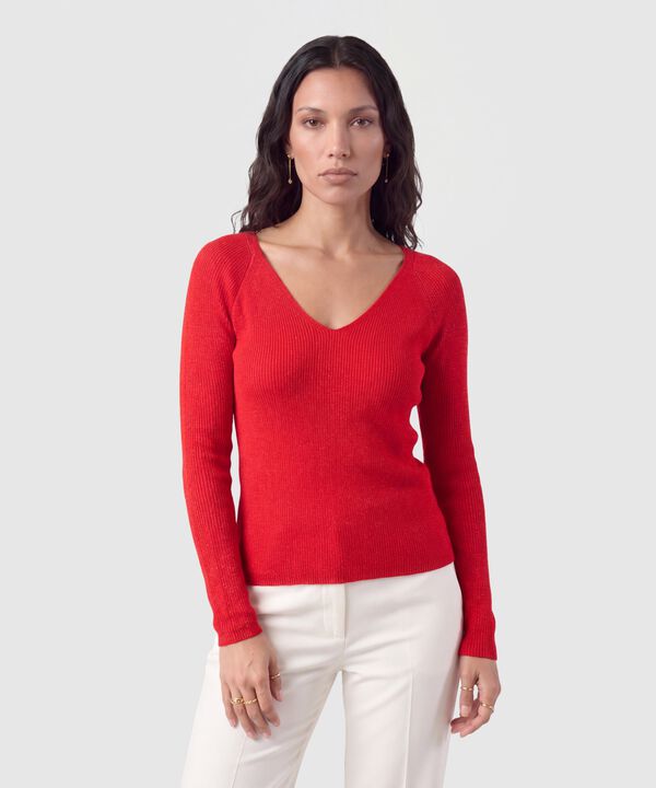 Saco Tejido Escote V Para Mujer image number null