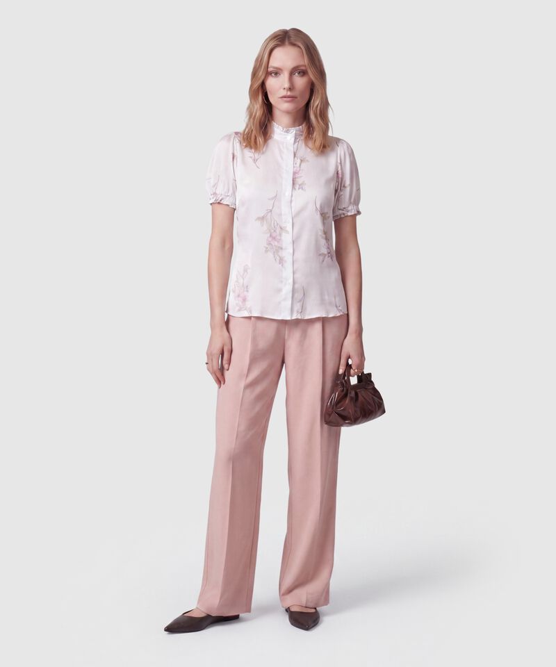 Camisa Estampada Manga Corta Para Mujer