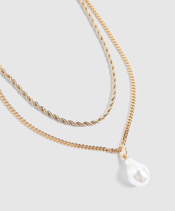 Collar Doble con Perla image number null