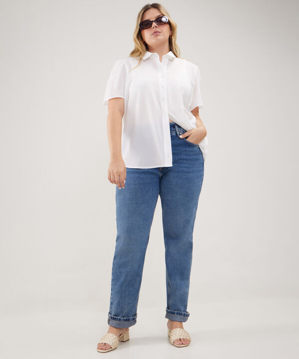 Camisa Unicolor Con Randado