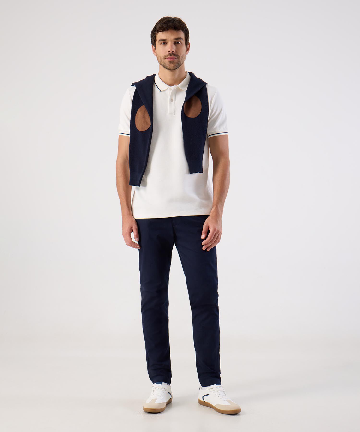 Polo Con Cuello Tejido Para Hombre