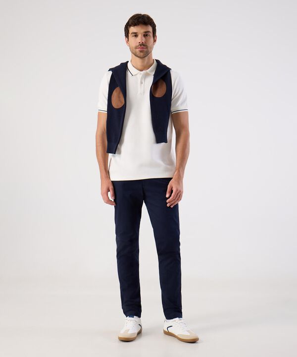 Polo Con Cuello Tejido Para Hombre image number null