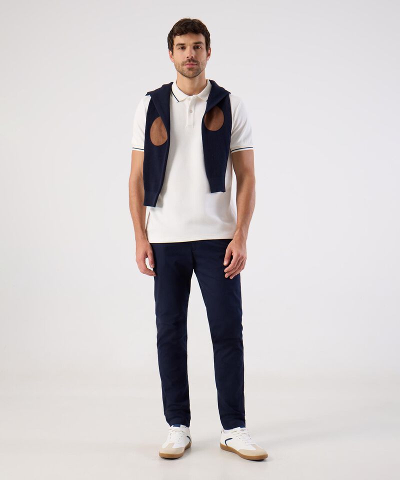 Polo Con Cuello Tejido Para Hombre