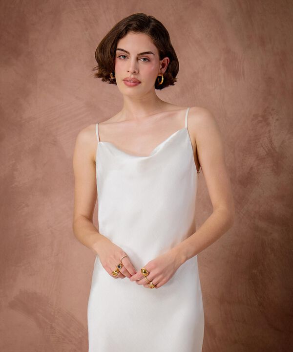 Vestido Unicolor Satinado  image number null