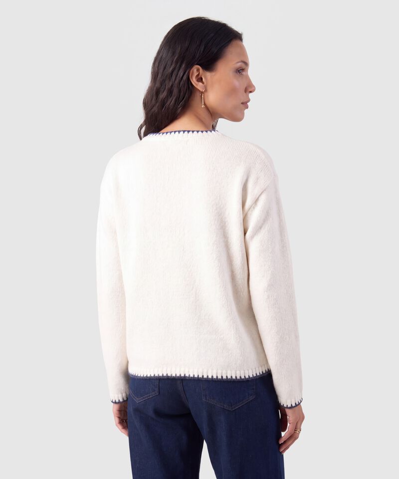 Saco Tejido Bordes A Contraste Para Mujer