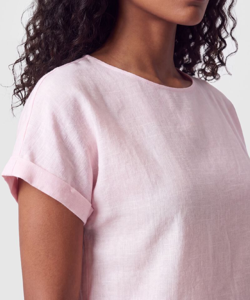 Blusa Manga Corta Dobladillo Para Mujer