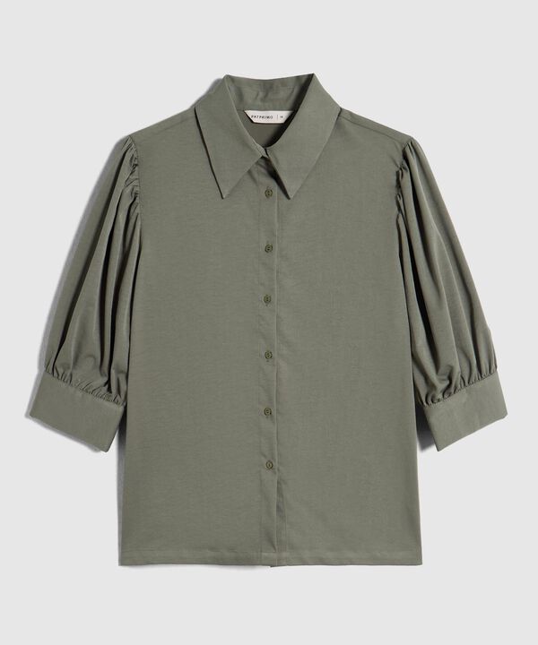 Camisa Camisera Con Mangas Recogidas Para Mujer image number null