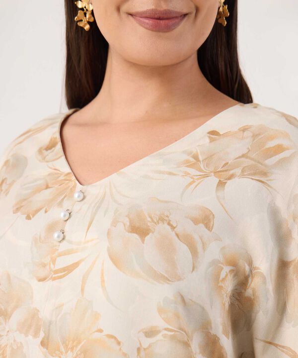 Blusa Estampada Con Abotonadura Falsa image number null