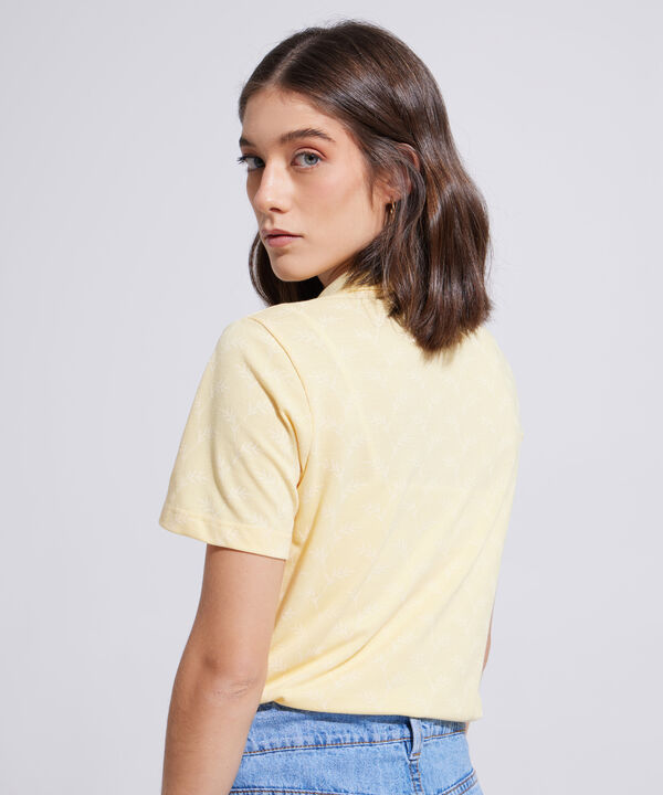 Polo Estampada Manga Corta Con Cuello Tejido Sin Bolsillo