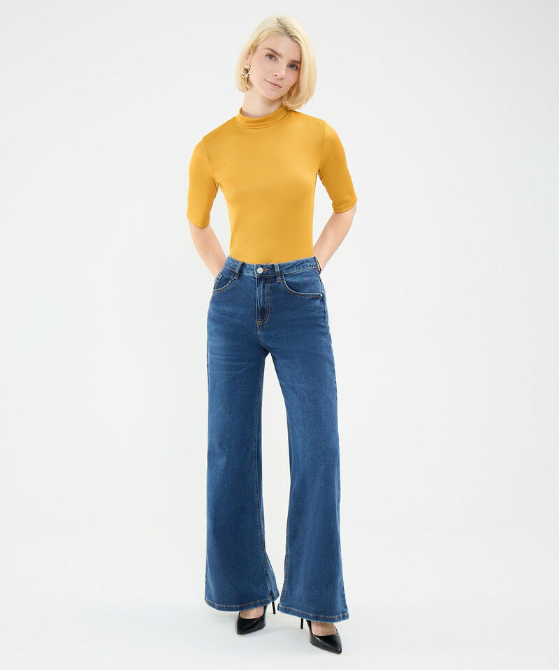 Jeans Wide Leg Tono Oscuro