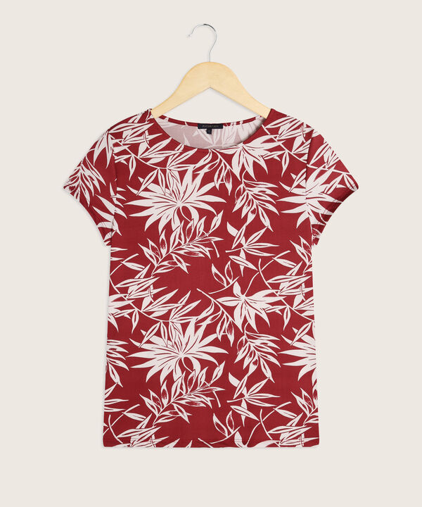 Camiseta Estampado de Hojas