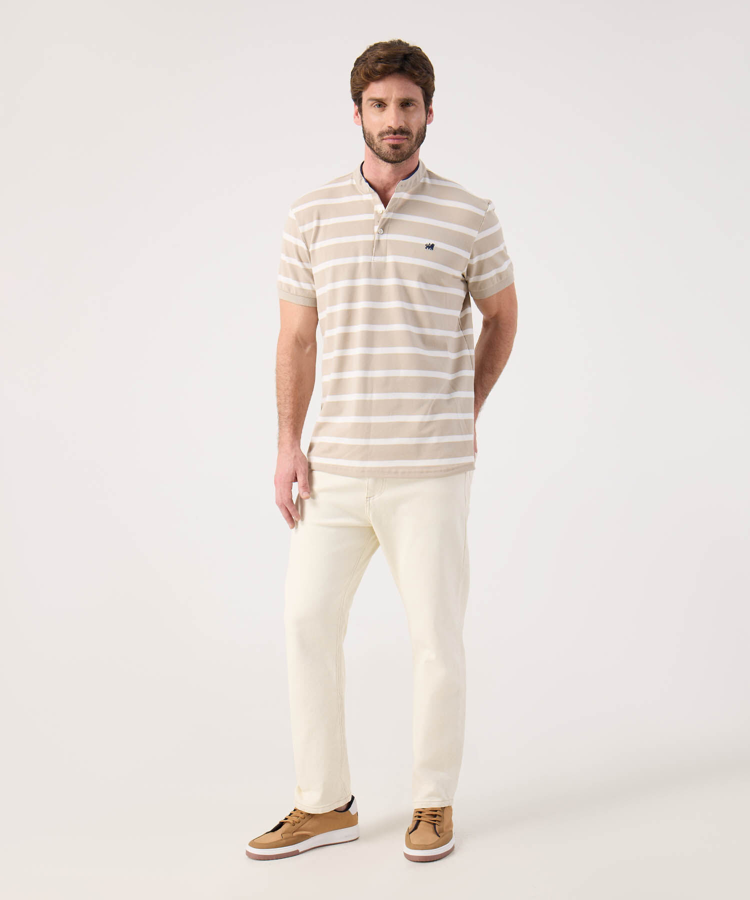 Polo Cuello Mao A Rayas 