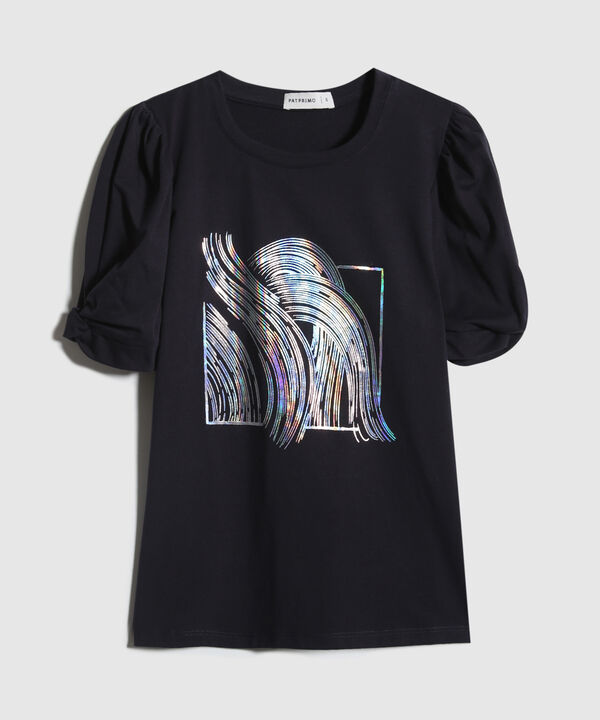 Camiseta Con Screen En Frente  Escote Redondo