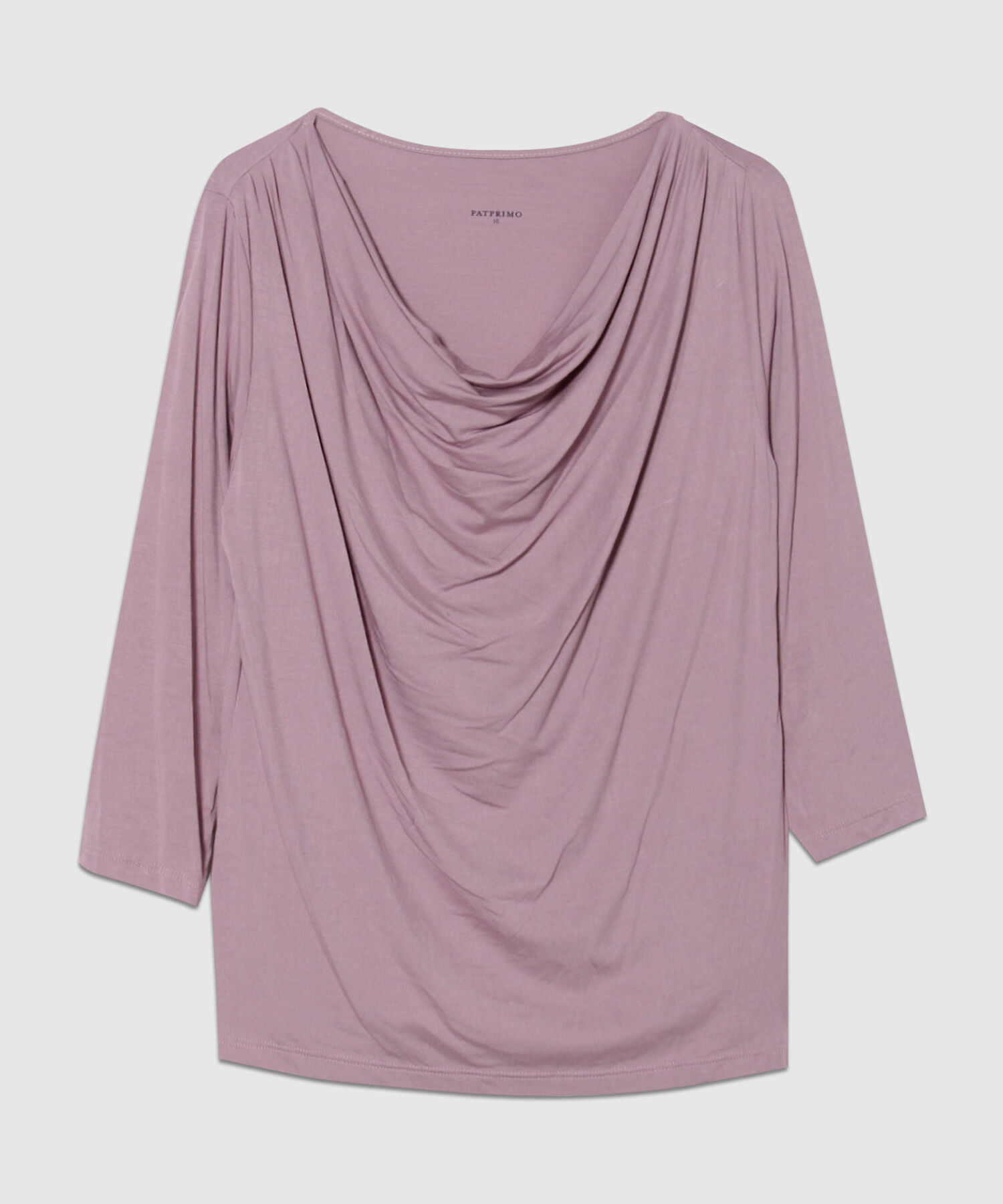 Camiseta con Cuello Drapeado