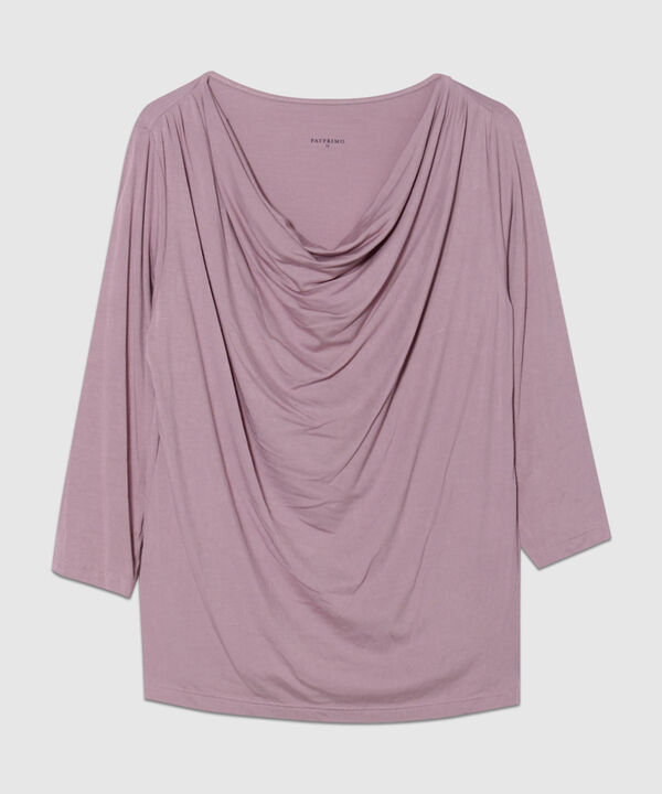 Camiseta con Cuello Drapeado