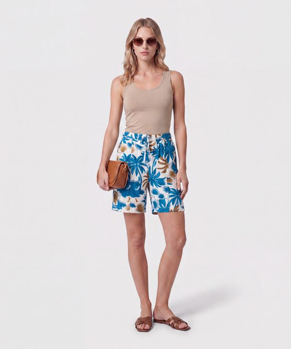 Bermuda Con Cintura El&aacute;stica Mujer