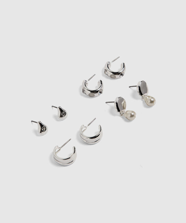 Set X4 Aretes Con Perlas Y Argollas  image number null