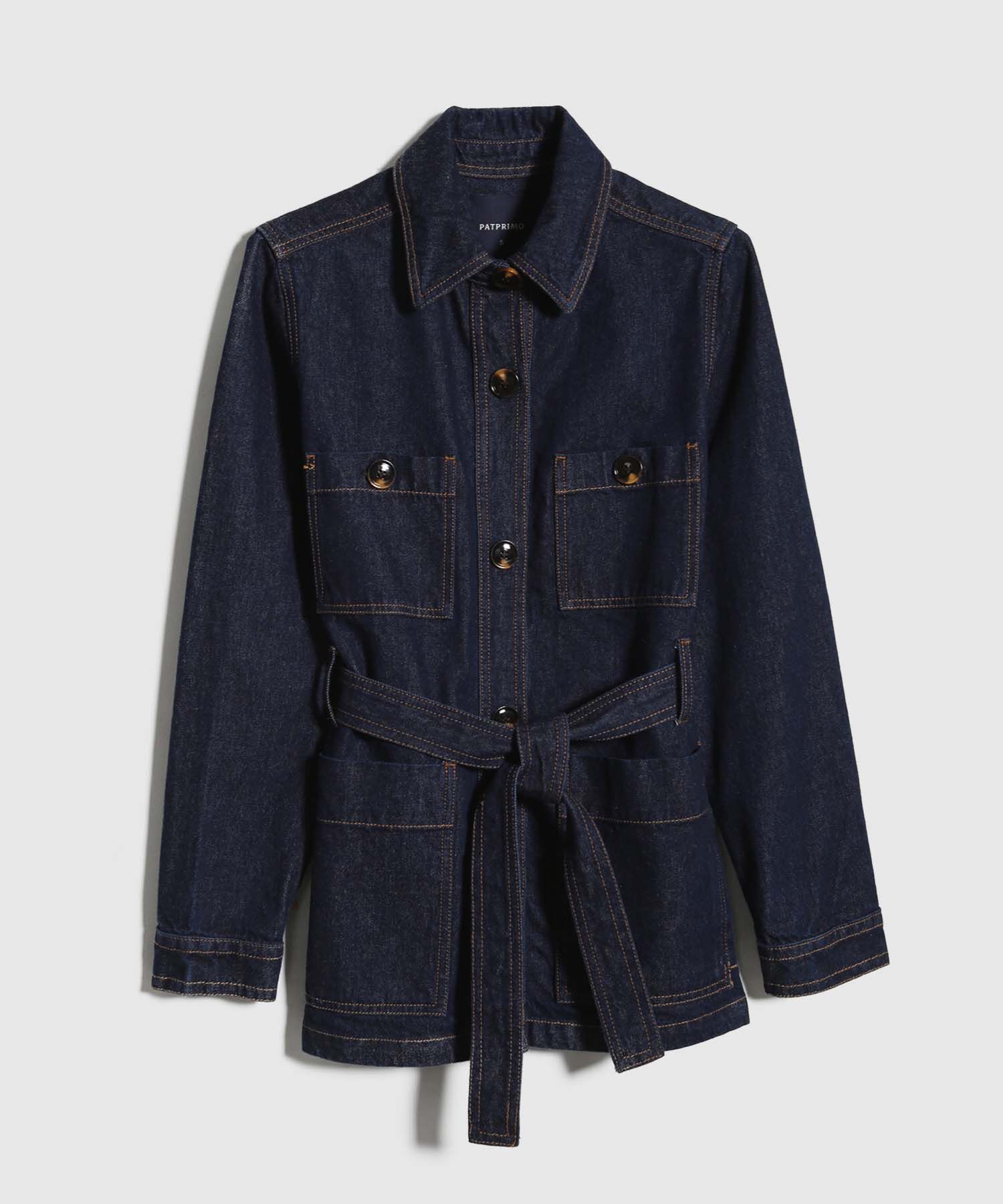 Chaqueta Larga en Denim