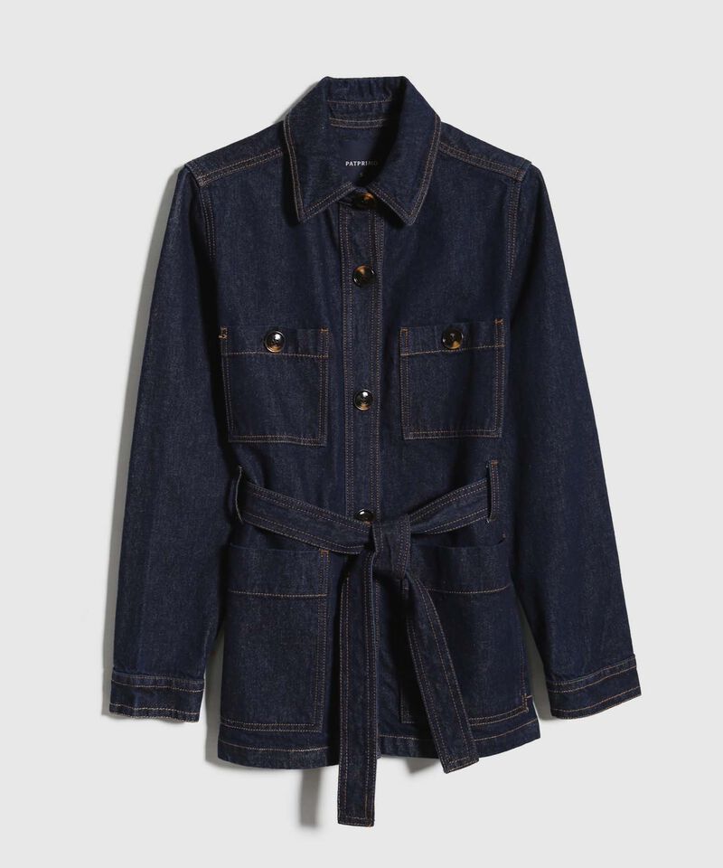 Chaqueta Larga en Denim