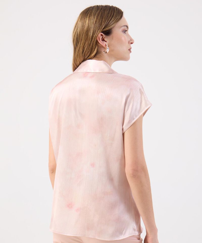 Blusa Satinada Rosa Tie-Dye Elegante