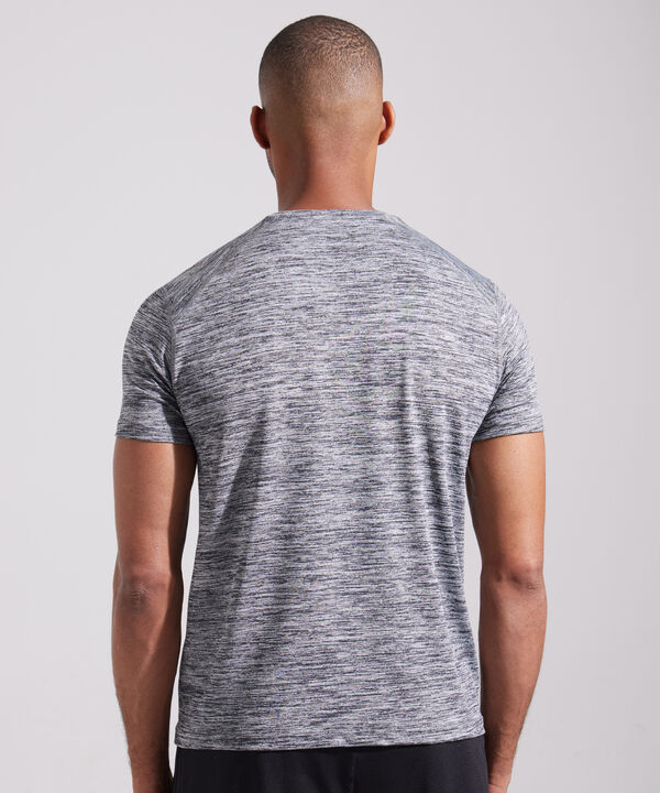 Camiseta Básica Manga Corta Cuello Redondo Jaspe Con Screen, Sport Líneas Patprimo