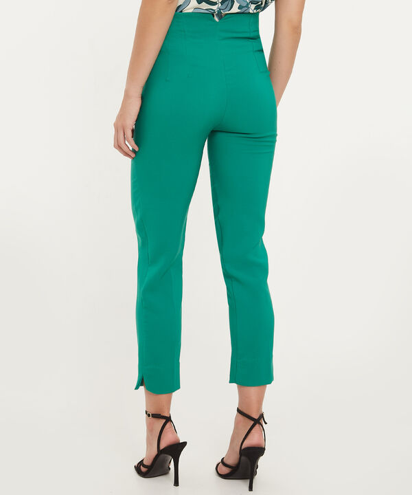 Pantalón Tiro Alto Largo Al Tobillo Unicolor