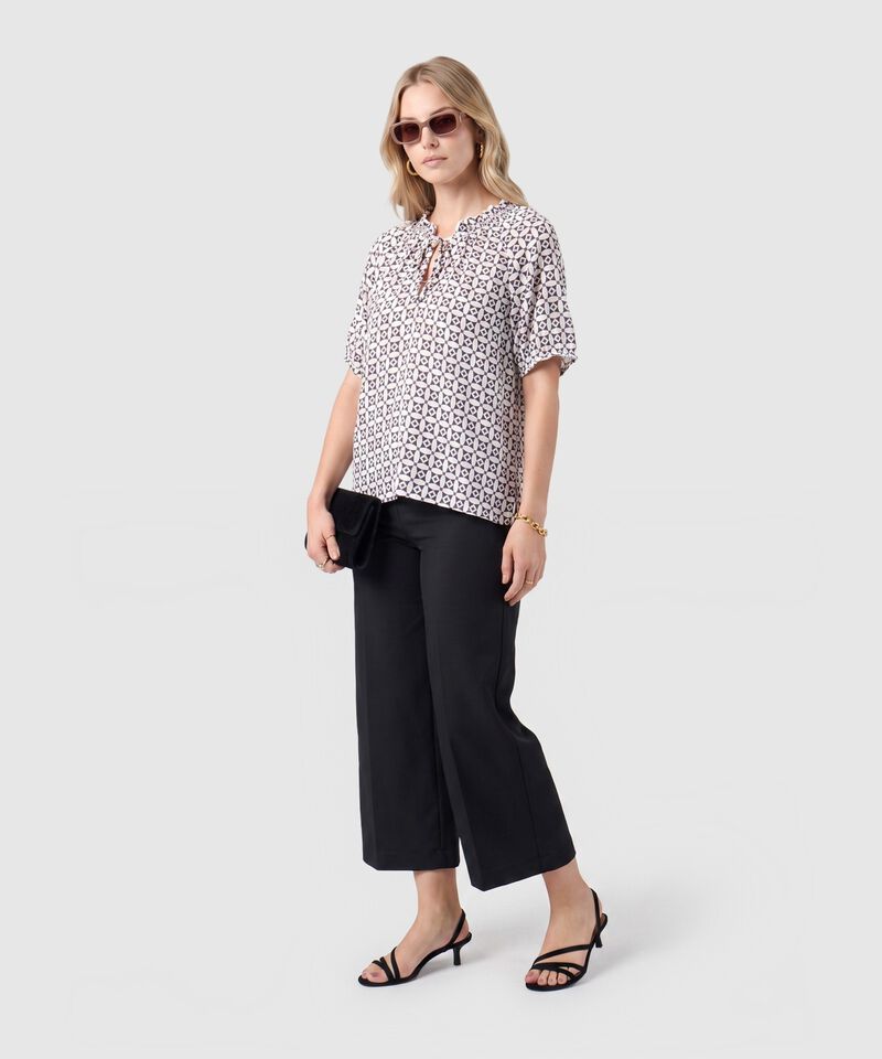 Blusa Estampada De Manga Corta Para Mujer