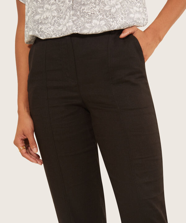 Pantalón Moda Con Detalle Punta En Pretina Unicolor